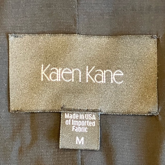 EUC KAREN KANE Ruched Sleeve Houndstooth Plaid Blazer W/ Stretch M Cream/Multi - Picture 2 of 14